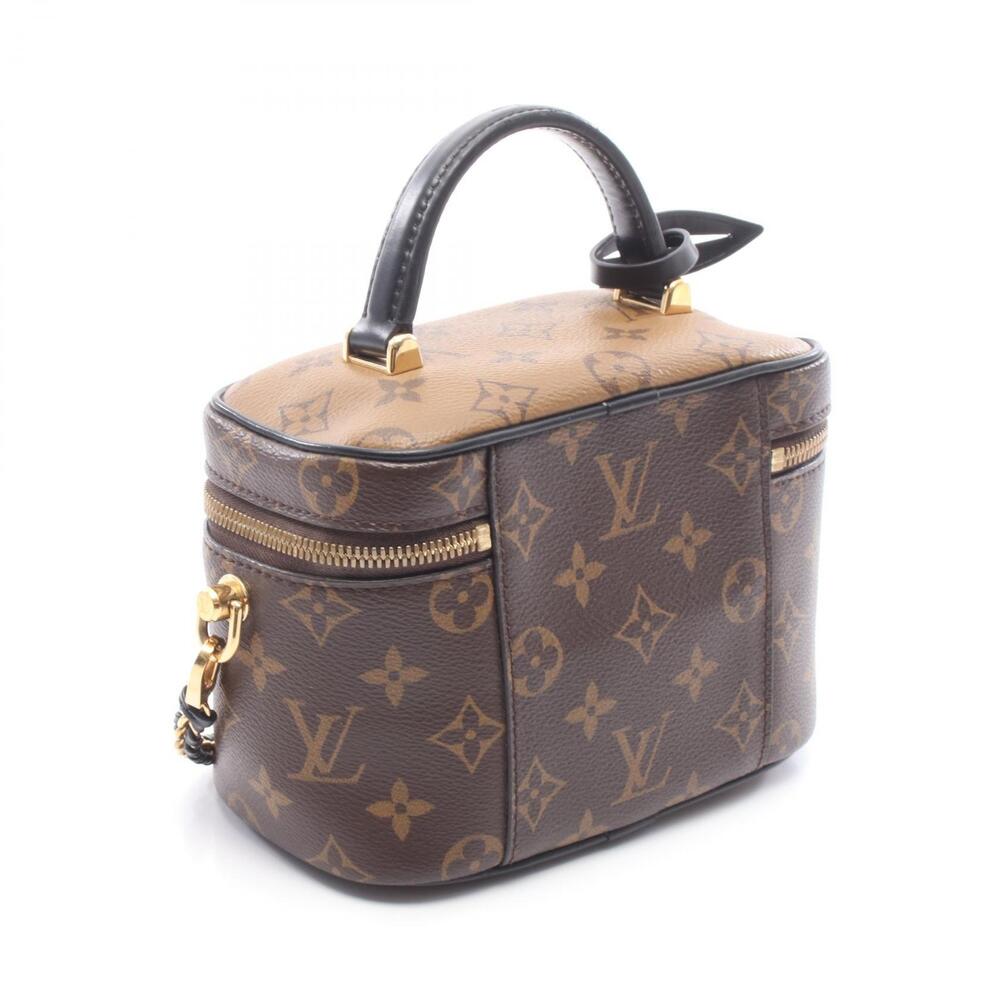 Louis Vuitton Vanity NV Handbag Canvas Leather Monogram Reverse Brown Black